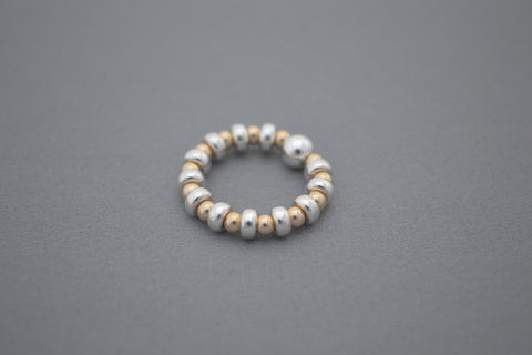 Designed by Alisa Gold bead and Sterling Silver disc ring