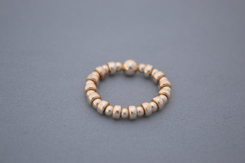 Designed by Alisa Gold disc and Gold bead ring