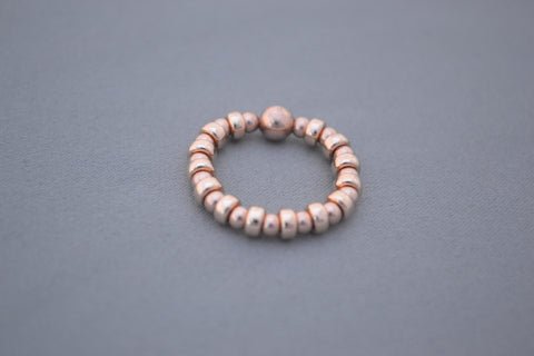 Rose Gold disc and Rose Gold bead ring