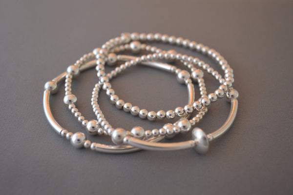 Sterling Silver 4mm round bead bracelet
