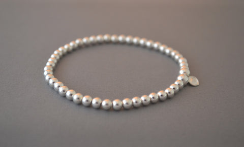 Sterling Silver 4mm round bead bracelet