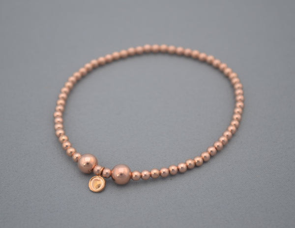 Rose Gold handmade mixed bead bracelet 