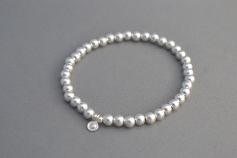 925 Sterling Silver 5mm handmade bead bracelet