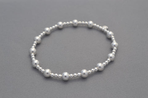 Sterling Silver small and medium ball bead bracelet